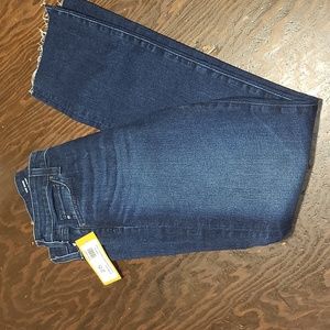 Ag Mari straight leg high rise jean, raw hem.